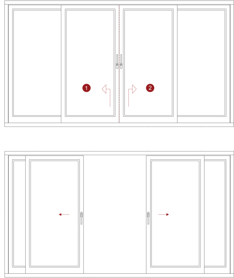 Lift-and-slide doors illustration